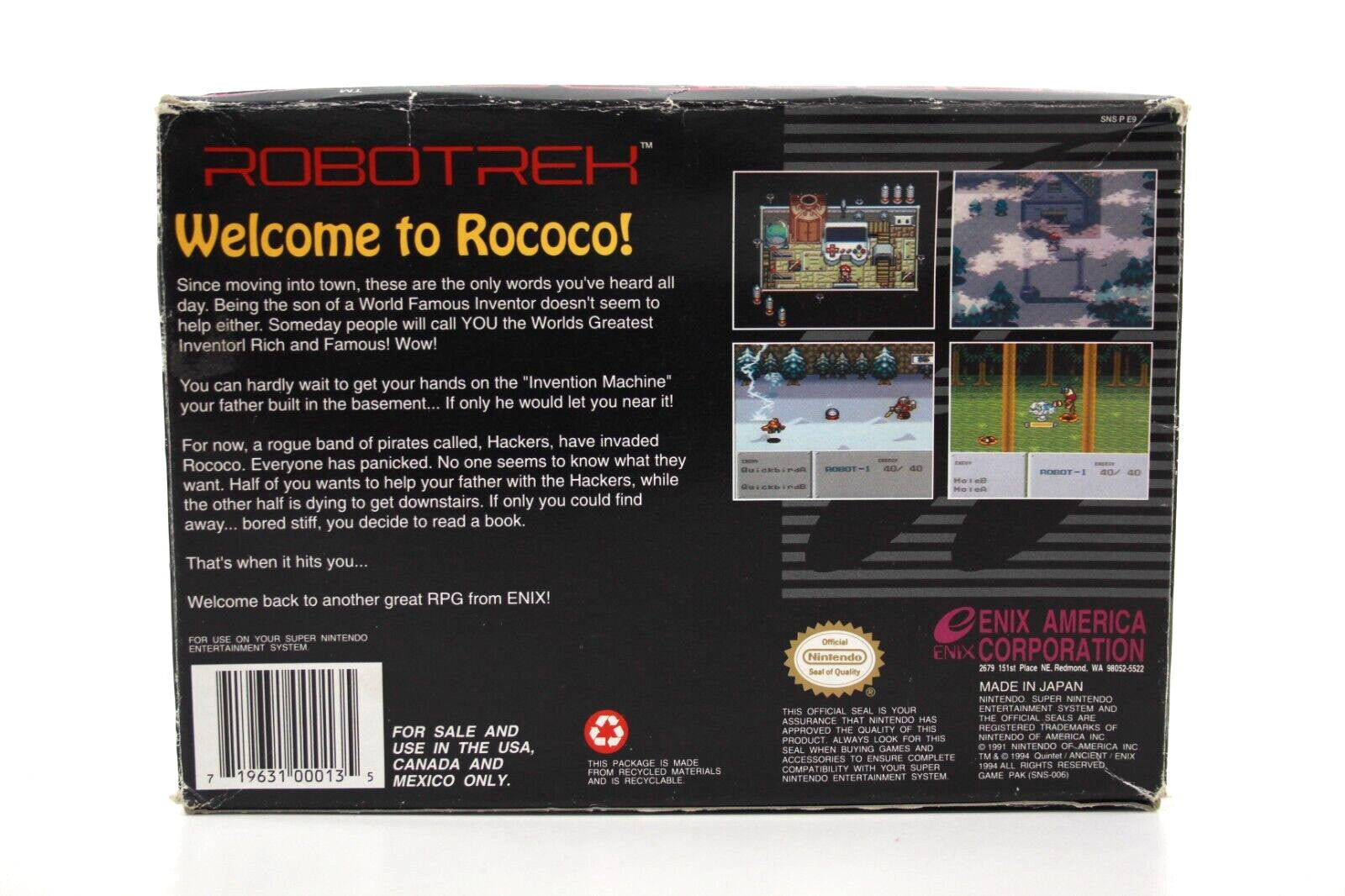 Robotrek [NEW BATTERY] - Super Nintendo (SNES) [NTSC-U] - WITH WARRANTY