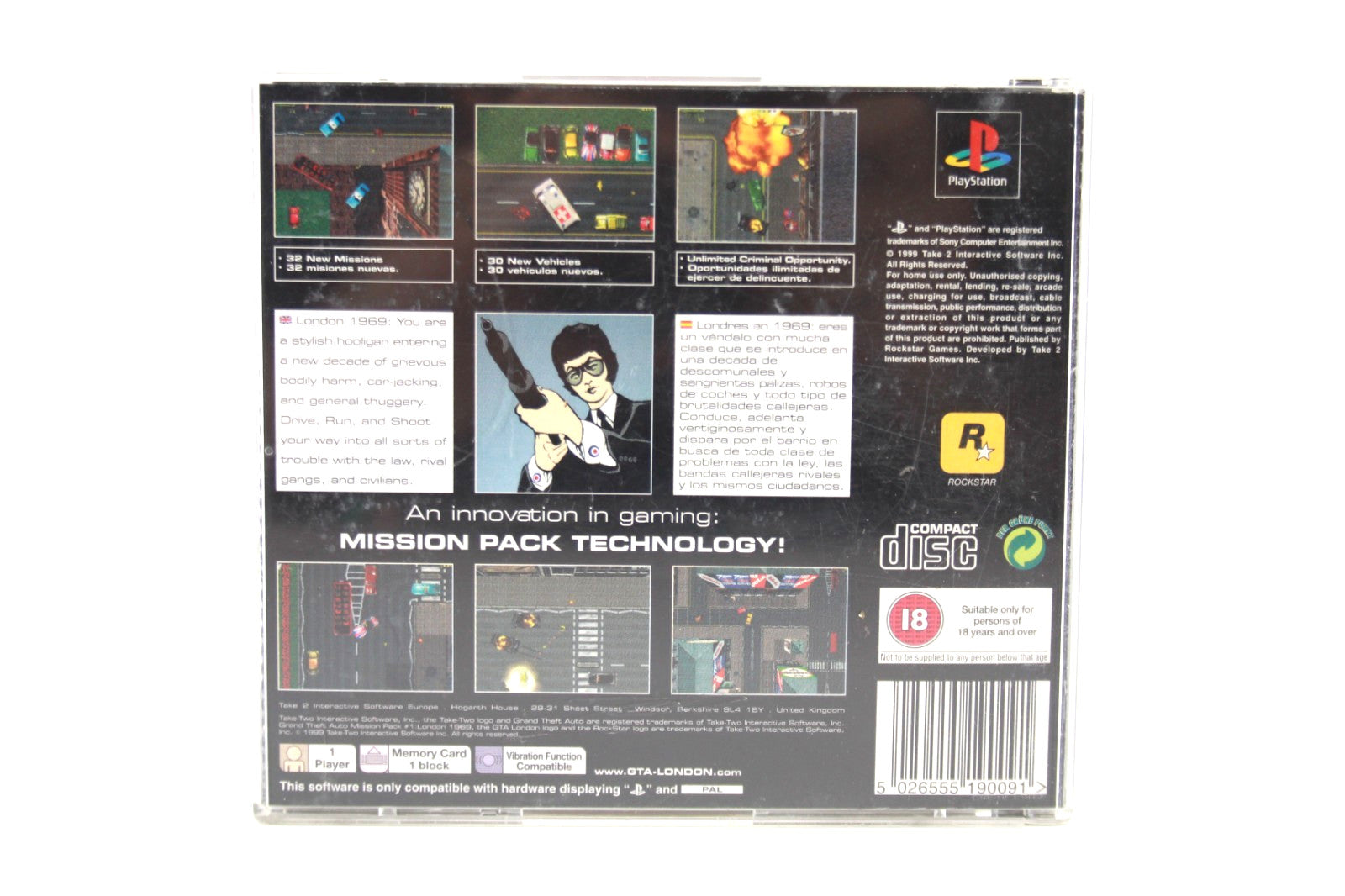 Grand Theft Auto: Mission Pack 1 London 1969 - PlayStation (PS1) [PAL] WARRANTY
