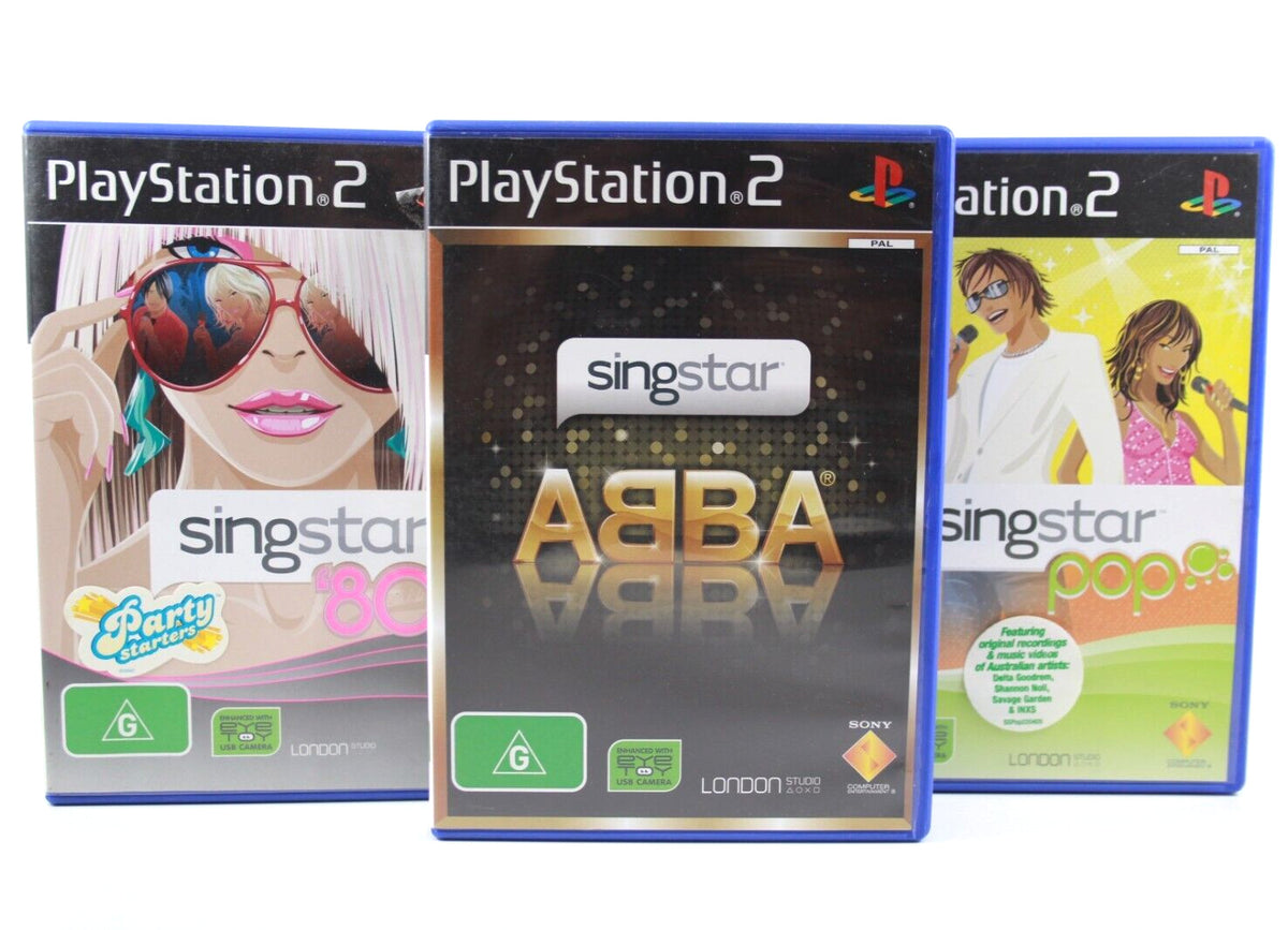 SingStar x3 Game Bundle (ABBA/POP/80s) - Sony PlayStation 2 (PS2) WITH WARRANTY