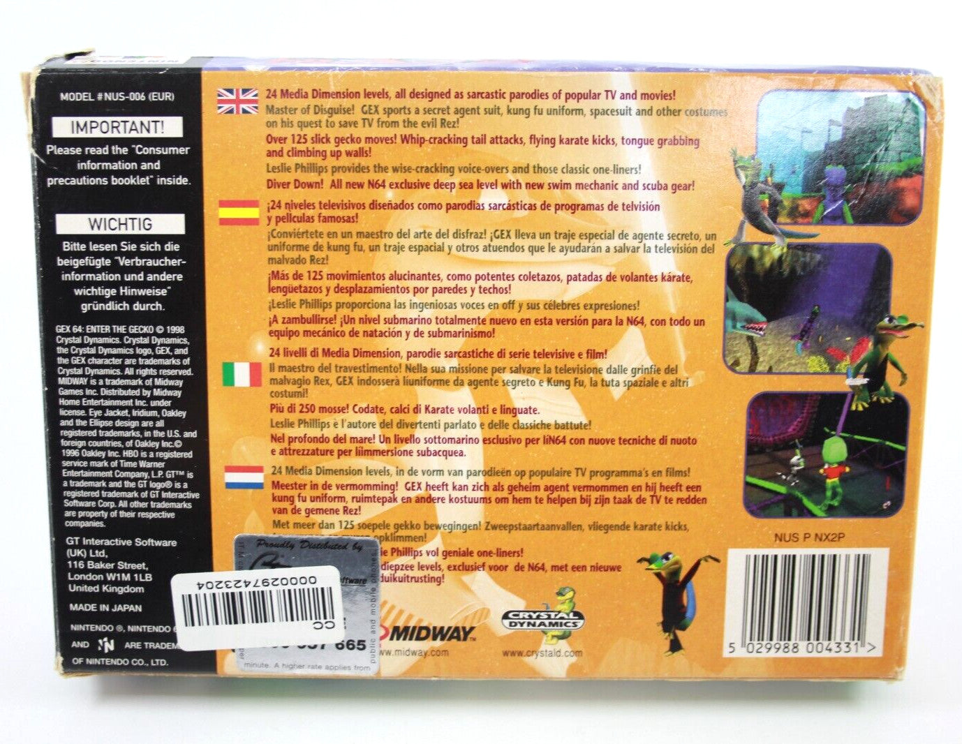 Gex: Enter the Gecko - Nintendo 64 (N64) [PAL] - WITH WARRANTY