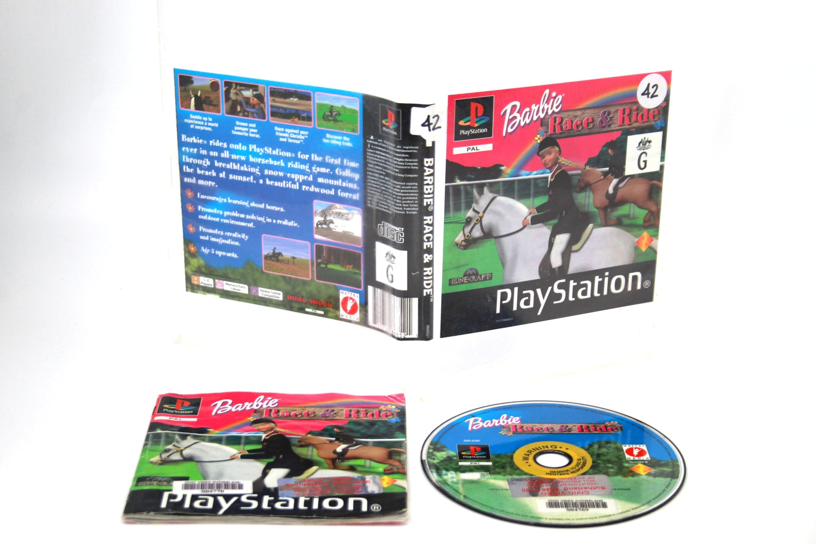 Barbie's Race & Ride (PS1) [PAL] - WITH WARRANTY - Barbies