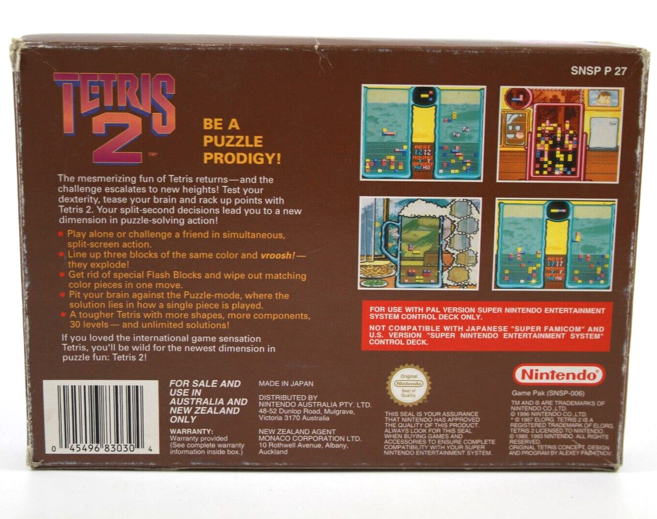 Tetris 2 - Super Nintendo (SNES) [PAL] **BOX ONLY**