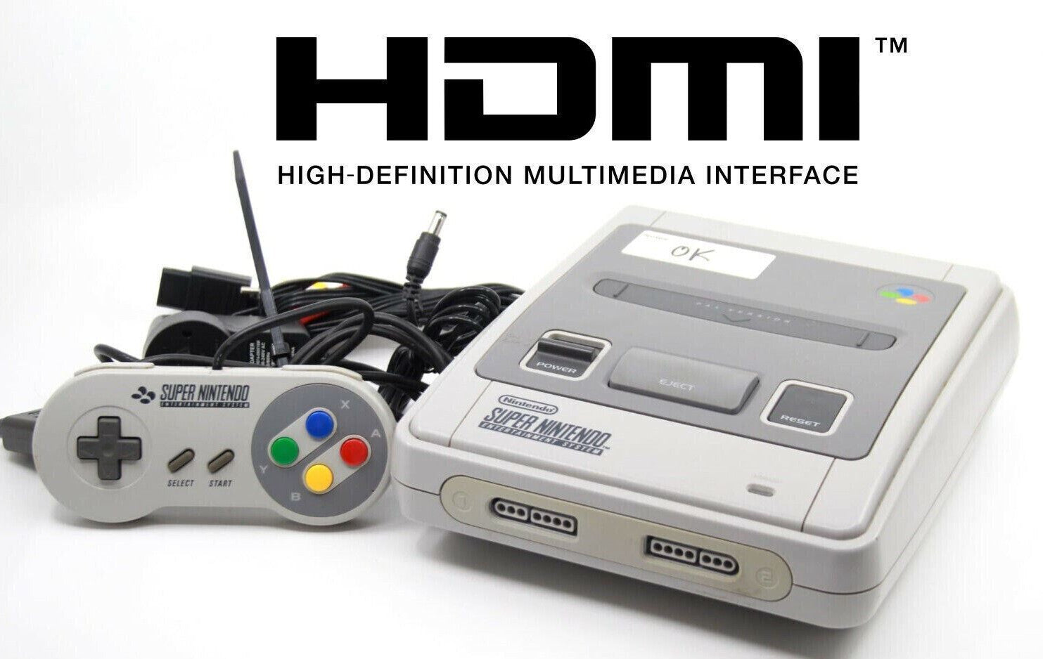Super Nintendo (SNES) Original Console bundle - w/ OFFICIAL controller + HDMI