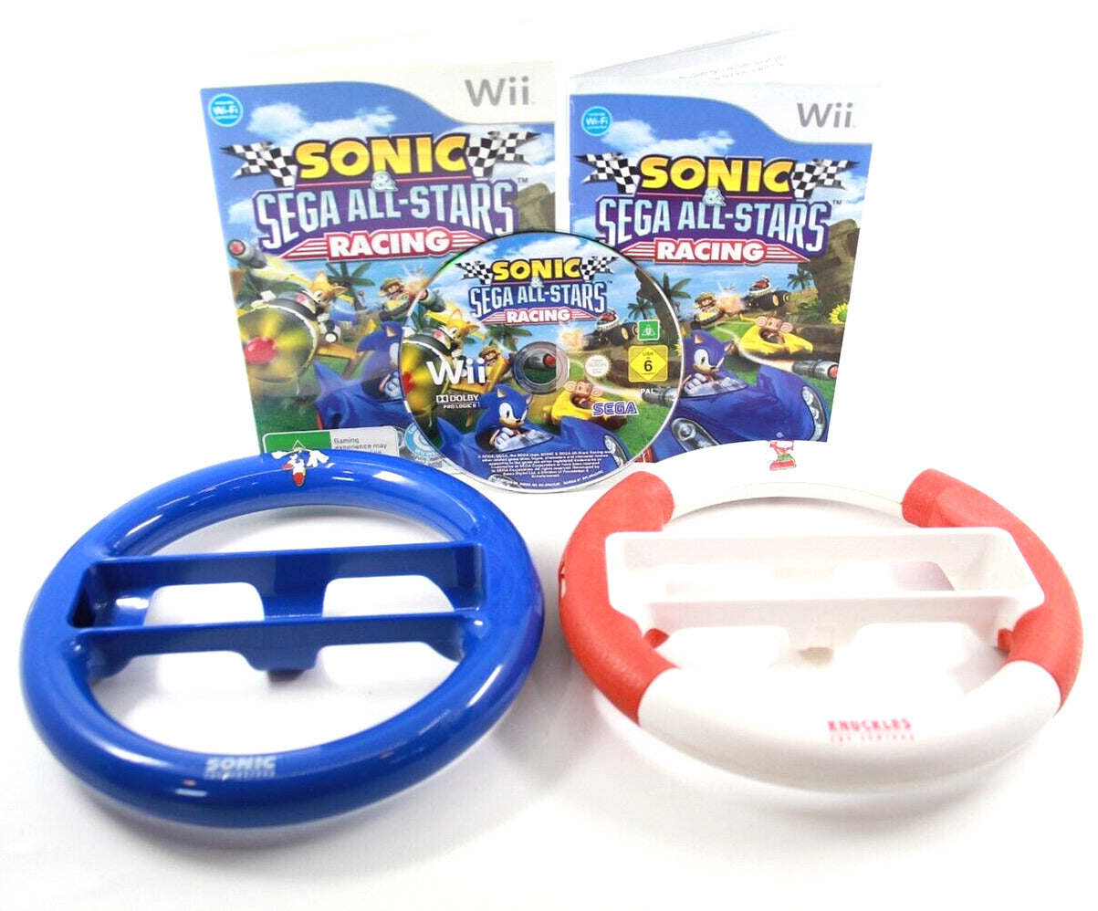 Sonic & SEGA All Stars Racing + Sonic & Knuckles Wheel Bundle - Nintendo Wii PAL