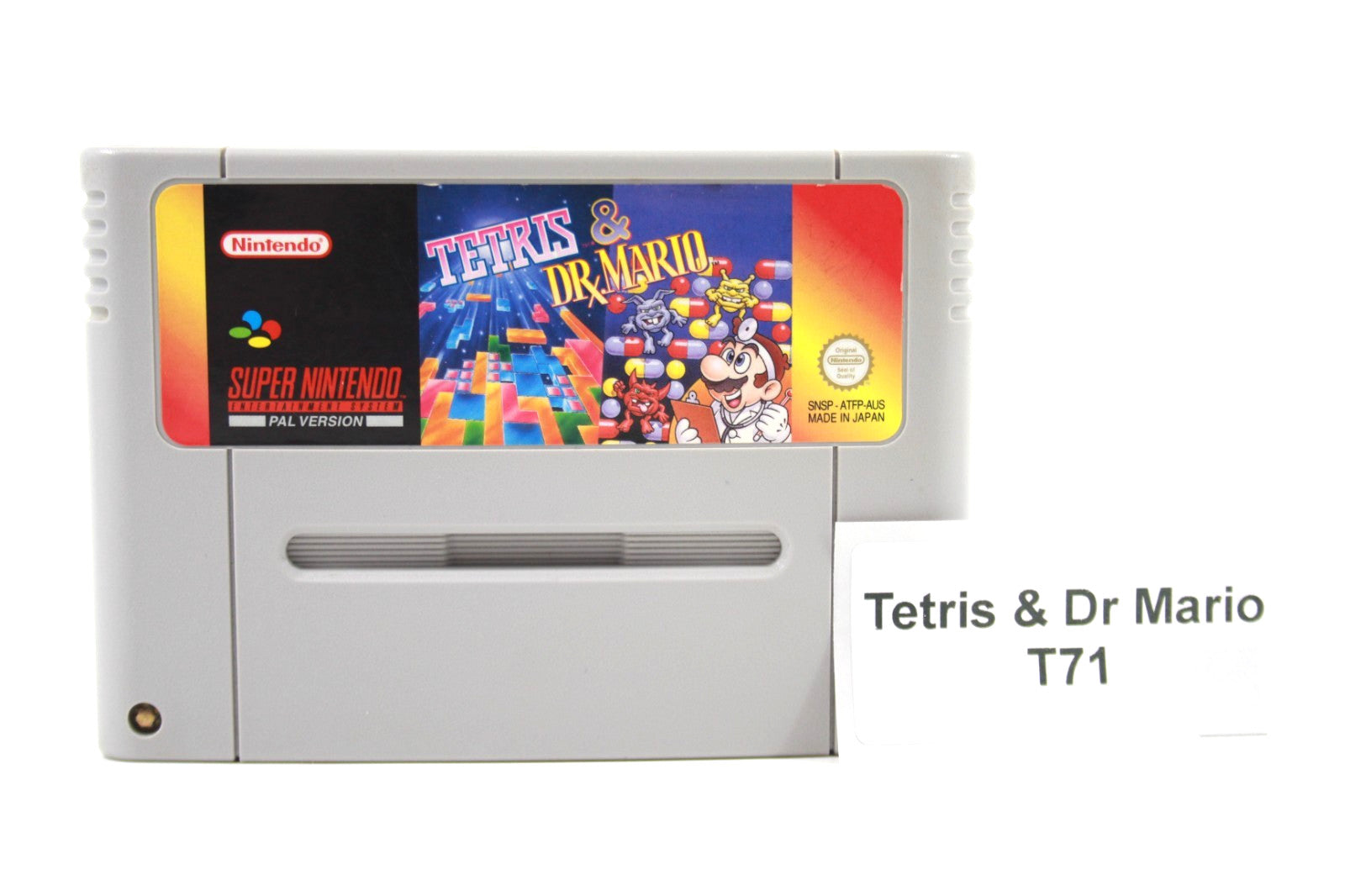 Tetris & Dr Mario [CART ONLY] - Super Nintendo (SNES) [PAL] - WITH WARRANTY