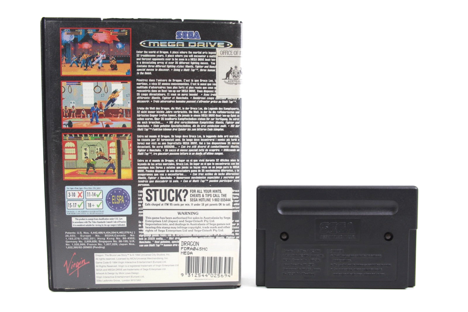 Dragon: The Bruce Lee Story - SEGA Mega Drive [PAL] - WITH WARRANTY