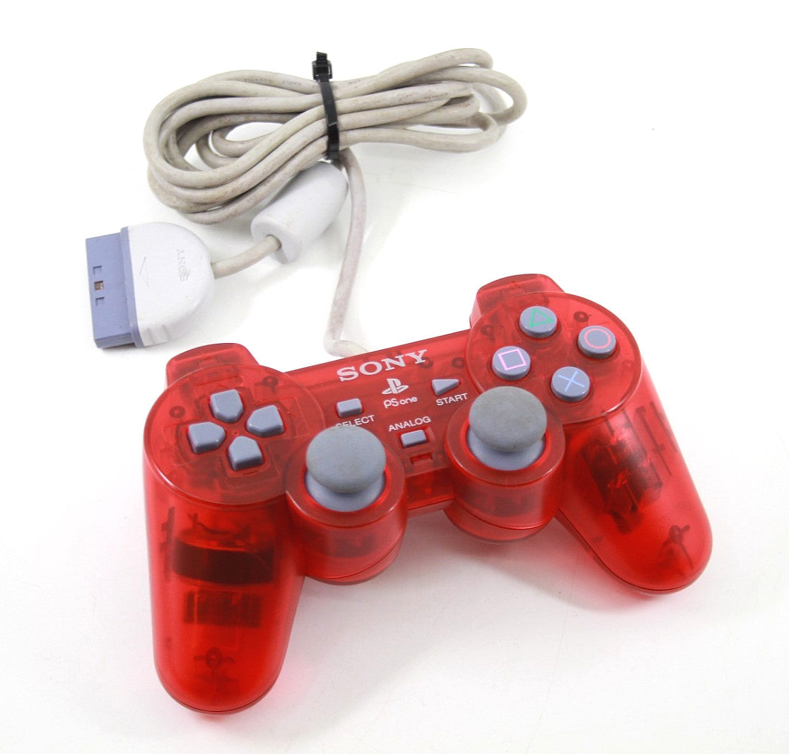 Genuine, Official Sony PlayStation 1 (PSOne) Analog Controller (Red) [SCPH-110]