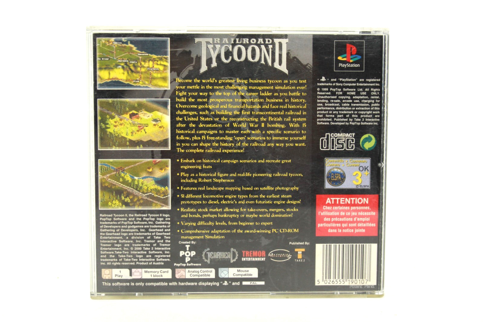 Railroad Tycoon II - PlayStation 1 (PS1) [PAL] - WITH WARRANTY