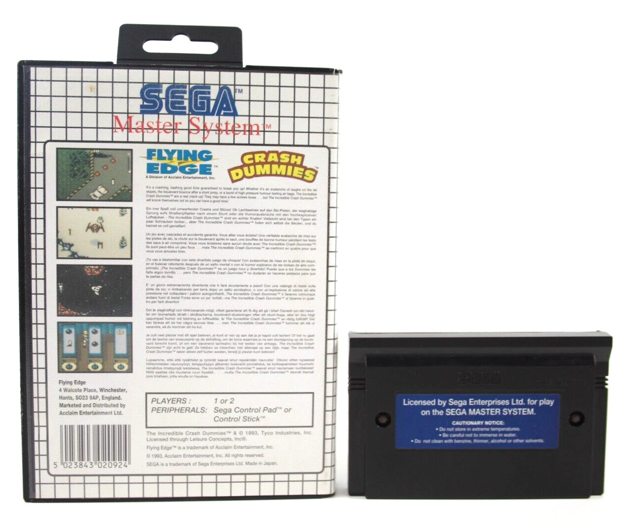 Crash Dummies - SEGA Master System [PAL] - WITH WARRANTY