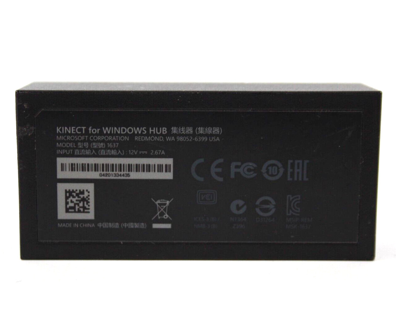 Genuine, Official Microsoft Kinect for Windows Hub [Model 1637] (NO CABLES)