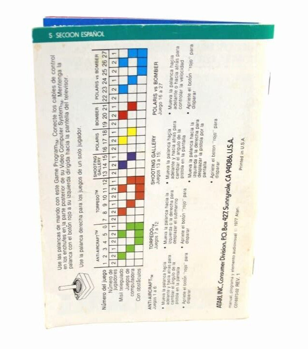 Air Sea Battle - Atari 2600 **Manual Only**