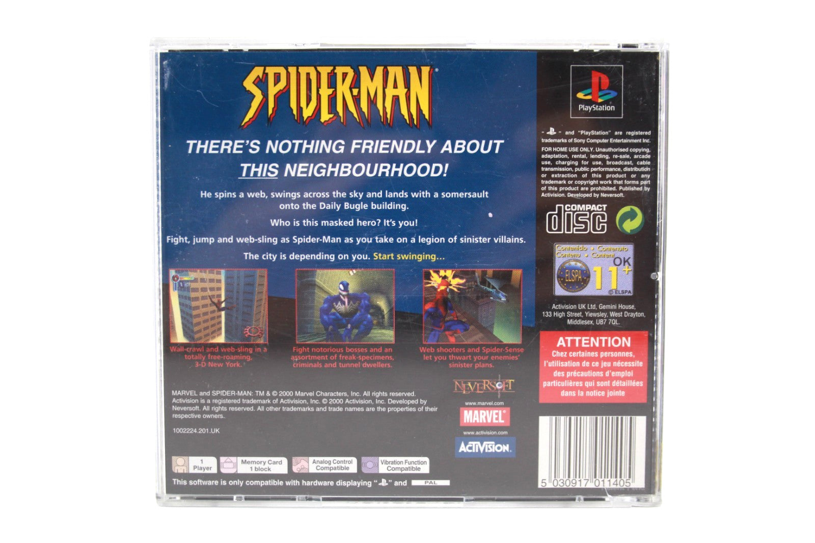 Spider-Man - PlayStation (PS1) [PAL] - WITH WARRANTY