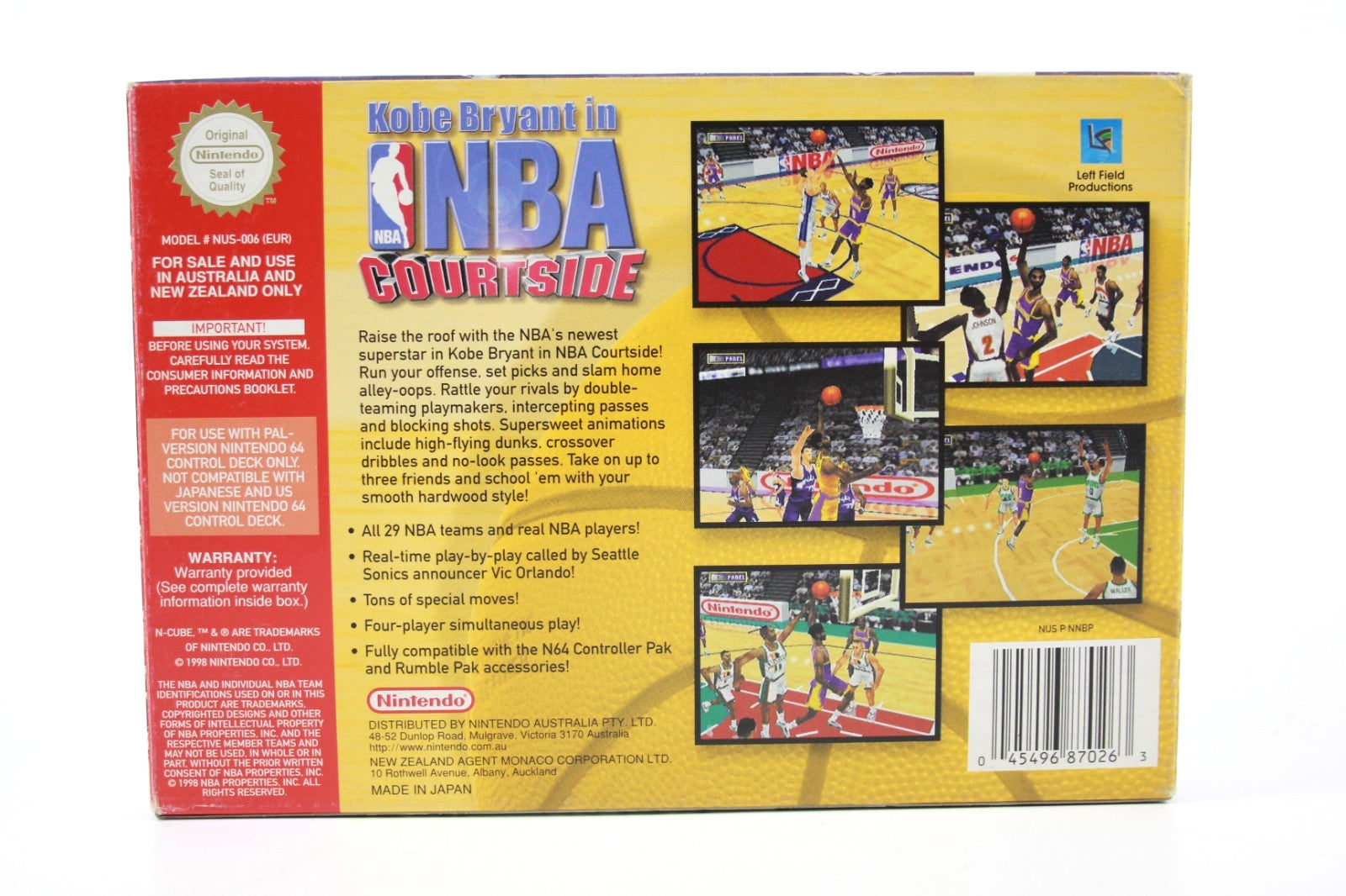 Kobe Bryant in NBA Courtside - Nintendo 64 (N64) [PAL] - WITH WARRANTY