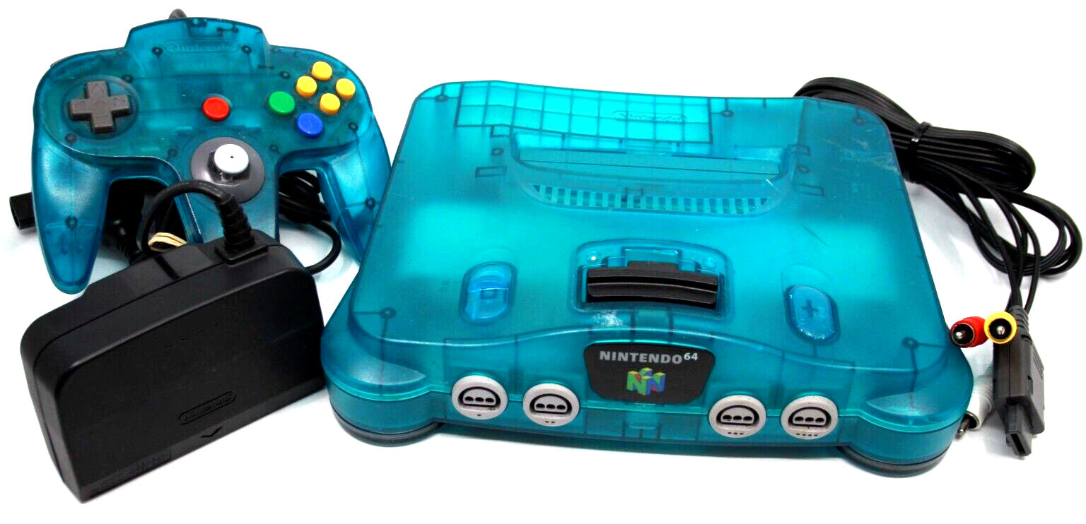 Official Nintendo 64 Funtastic Ice Blue -*RESET NOT WORKING* Console is Working!