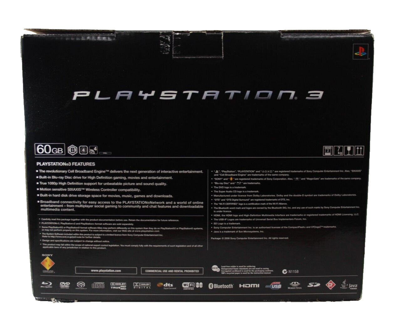 PlayStation 3 (PS3) Backwards Compatible Console 60GB - WARRANTY STICKER INTACT