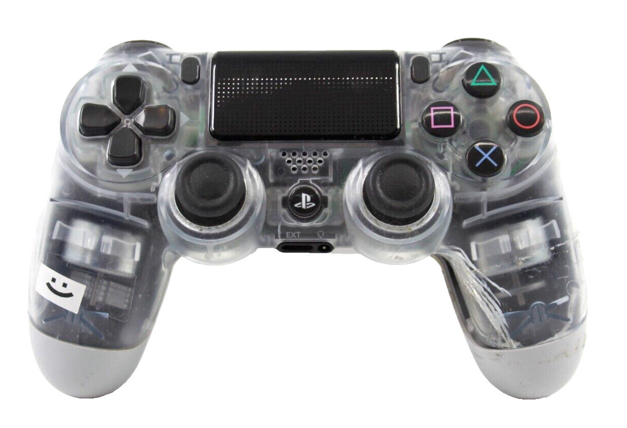 Official Sony Playstation 4 PS4 Controller Crystal *CRACKED CASE* WORKING