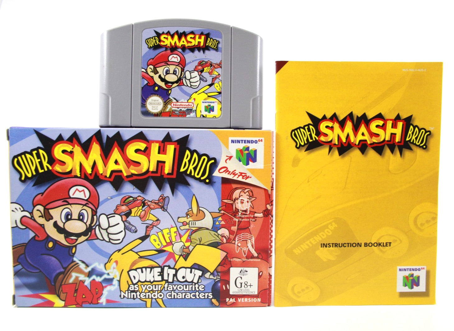 🔥 *NEAR MINT* Super Smash Bros. - Nintendo 64 (N64) [PAL] *COMPLETE IN BOX* 🎮