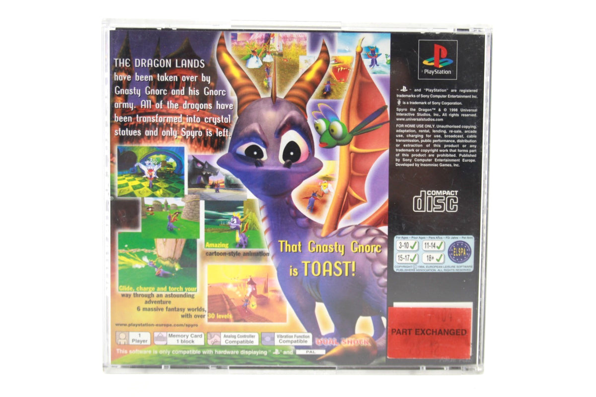 **MINT DISC** Spyro the Dragon (PS1) [PAL] - WITH WARRANTY [Black Label]