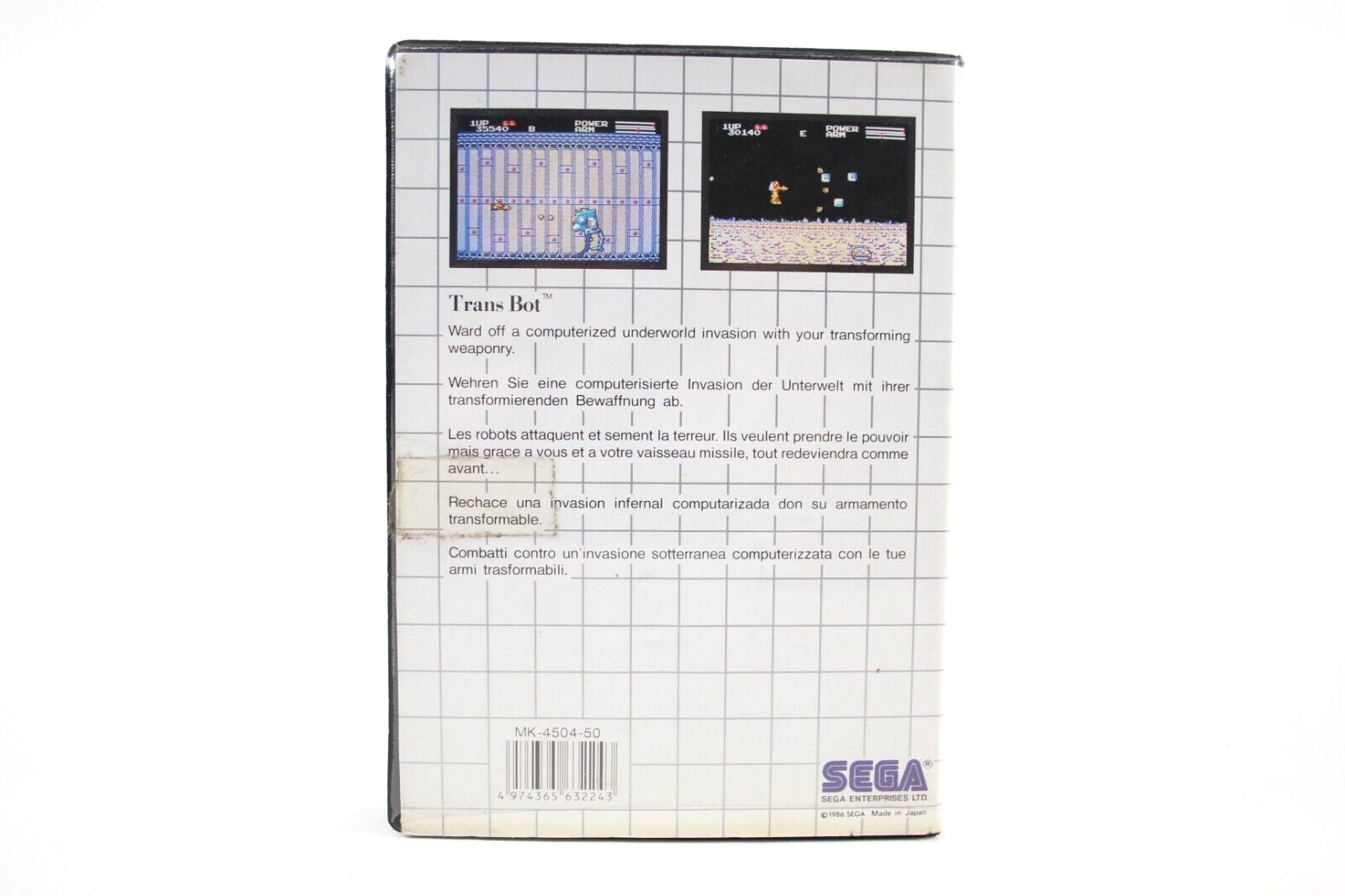 TransBot - SEGA Master System [PAL] - WITH WARRANTY