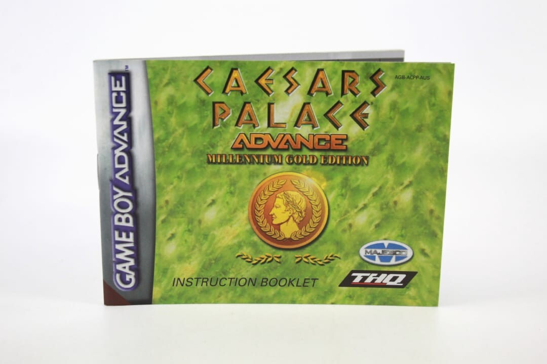 Caesars Palace Advance - Millennium Gold Edition - (GBA) **MANUAL ONLY**