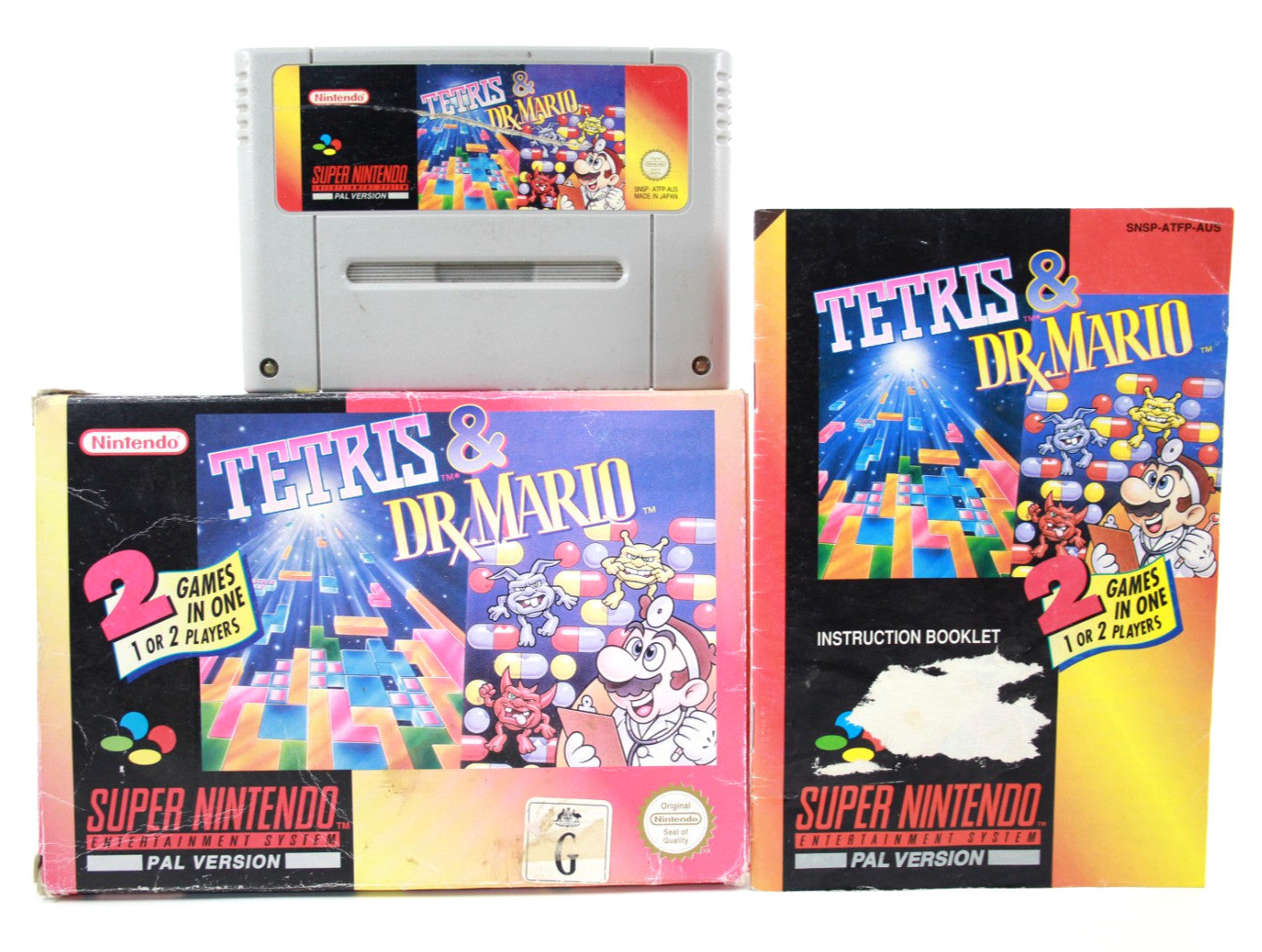 Tetris and Dr. Mario - Super Nintendo (SNES) [PAL] - WITH WARRANTY