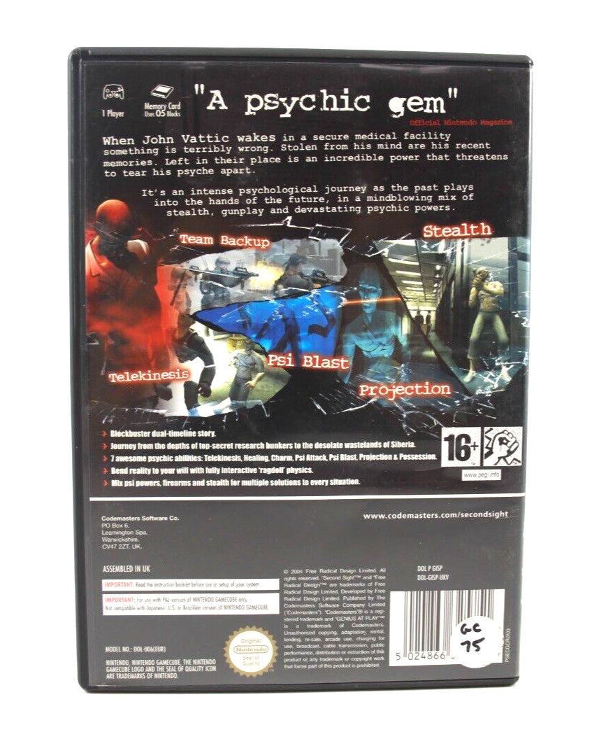 Second Sight - Nintendo GameCube [PAL] - WITH WARRANTY