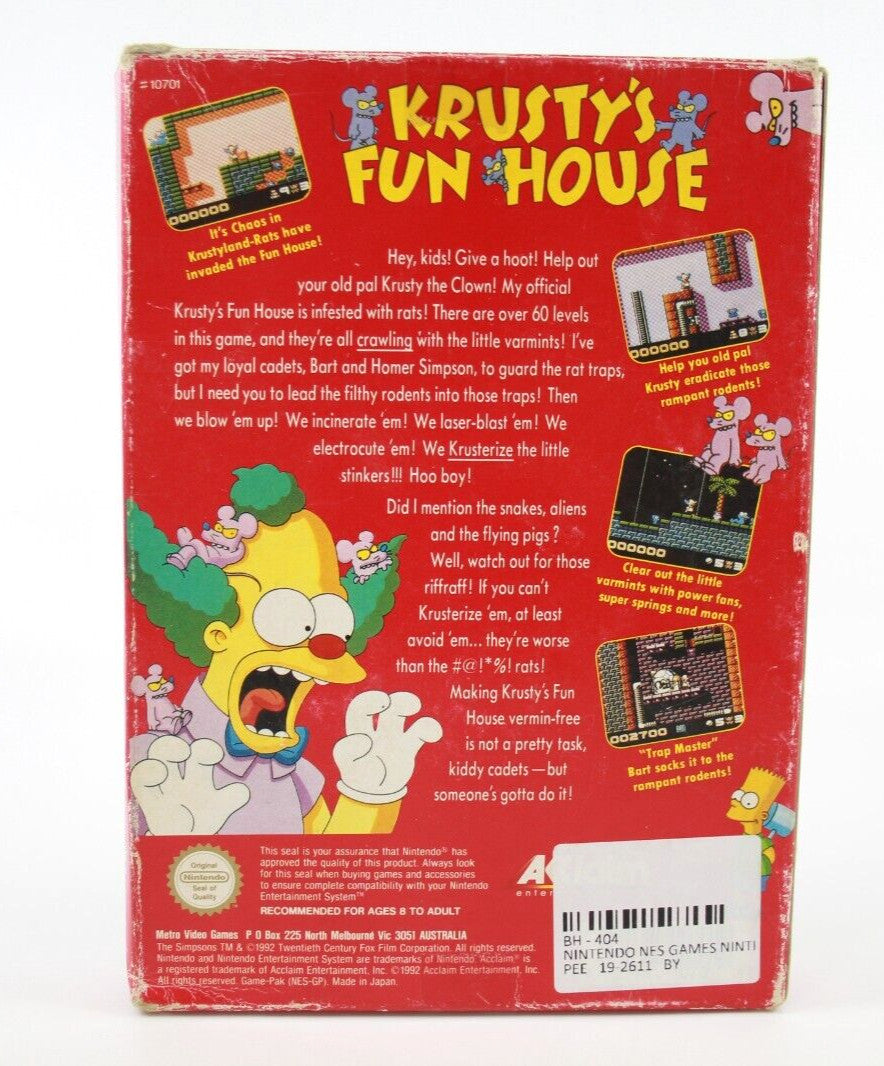 Krusty's Fun House - Nintendo Entertainment System (NES) [PAL] - WITH WARRANTY