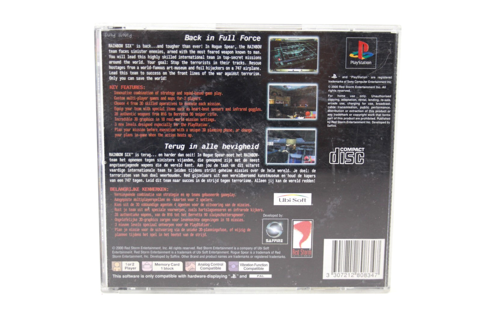 Tom Clancy's Rainbow Six Rogue Spear - PlayStation 1 (PS1) [PAL] - WITH WARRANTY