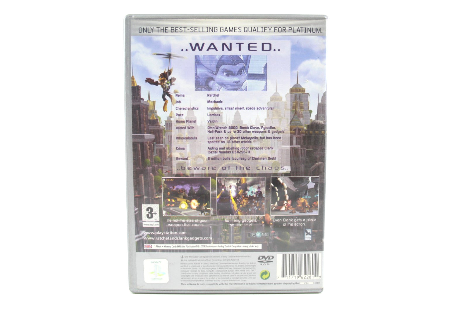Ratchet & Clank (Platinum) - PlayStation 2 (PS2) [PAL] - WITH WARRANTY *COS*