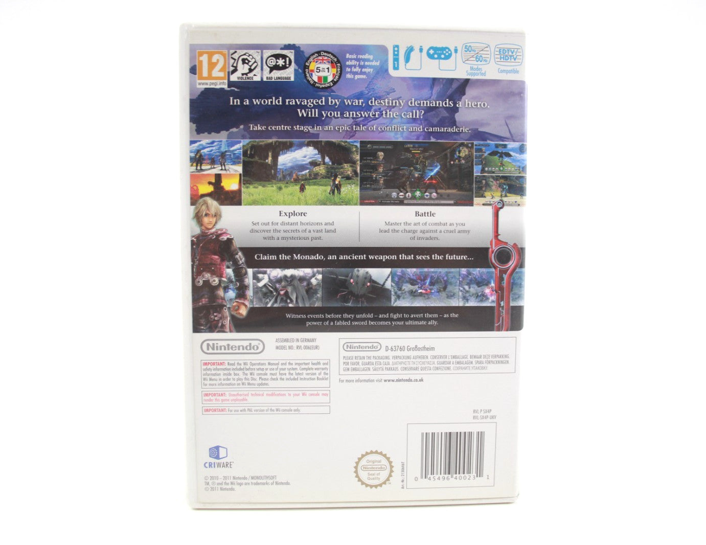 Xenoblade Chronicles - Nintendo Wii [PAL] - WITH WARRANTY