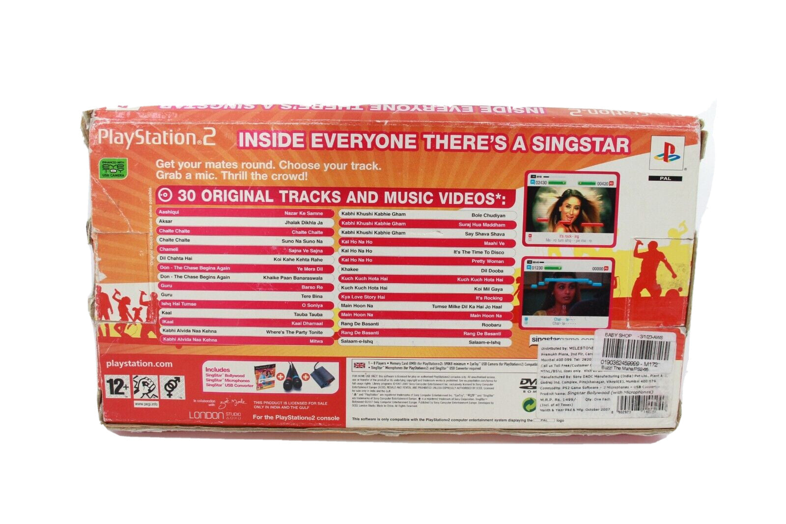 SingStar Bollywood PlayStation 2 - Boxed w/ Mics - PS2 - [PAL] **NO GAME** PS2
