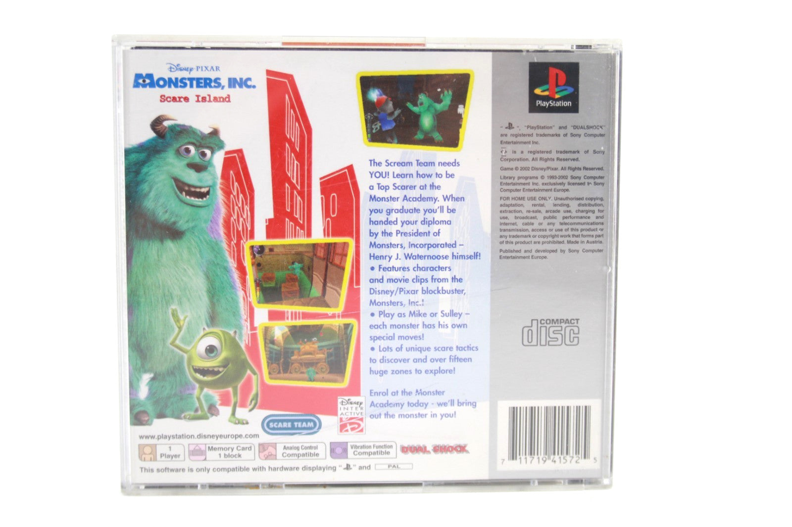 Monsters, Inc. Scare Island + Disney Sun Demo - PlayStation (PS1) [PAL] WARRANTY