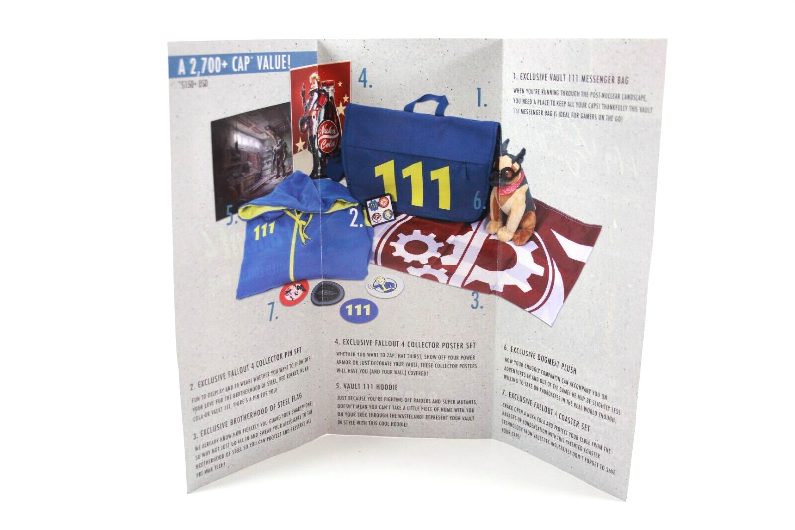 Fallout 4 Limited Edition Loot Crate Hoodie XL/Dog Meat Plush/Pins/Costers/Flag