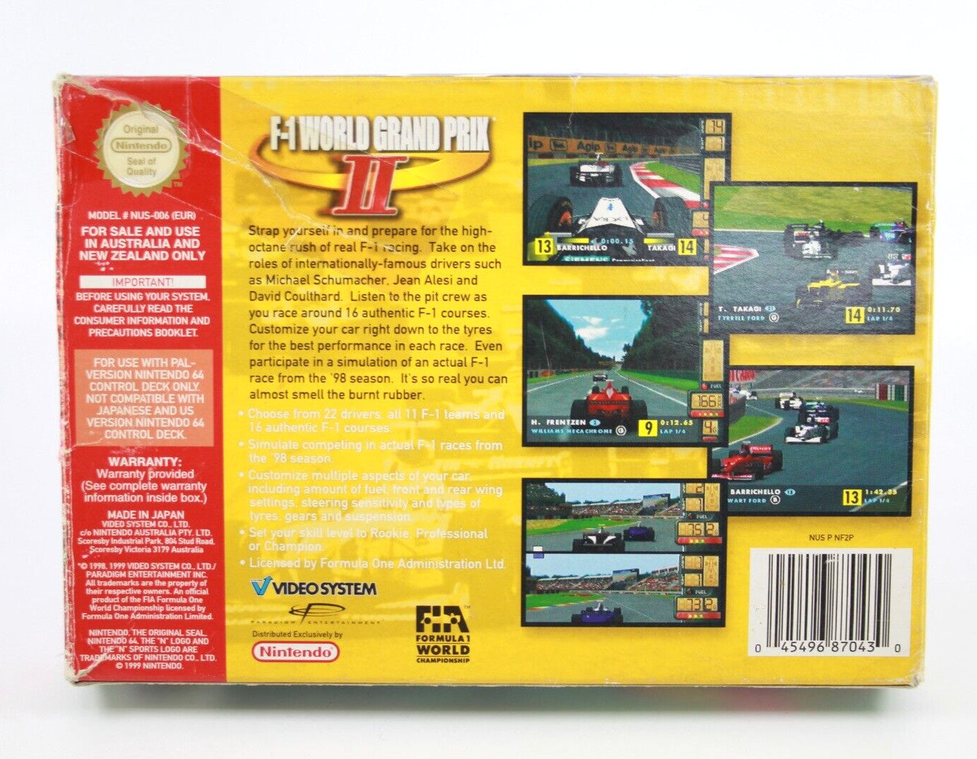 F-1 World Grand Prix II - Nintendo 64 (N64) - WITH WARRANTY