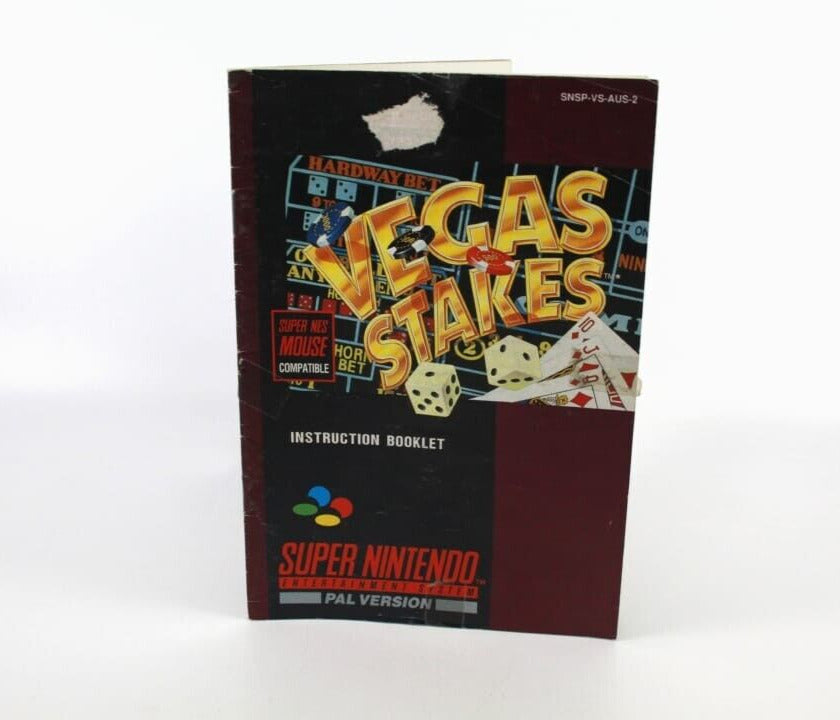 Vegas Stakes - Super Nintendo (SNES) **MANUAL ONLY** [PAL]