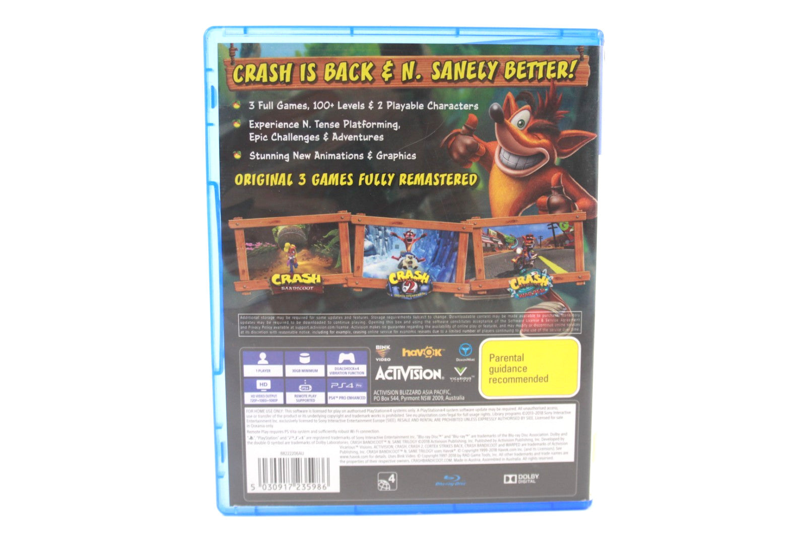 Crash Bandicoot N. Sane Trilogy - PlayStation 4 (PS4) [PAL] - WITH WARRANTY