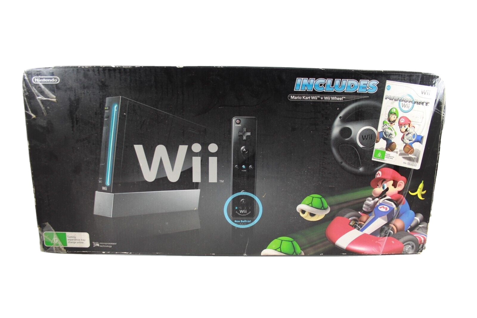 Nintendo Wii (Black) Mario Kart Wii Bundle **BOX ONLY**