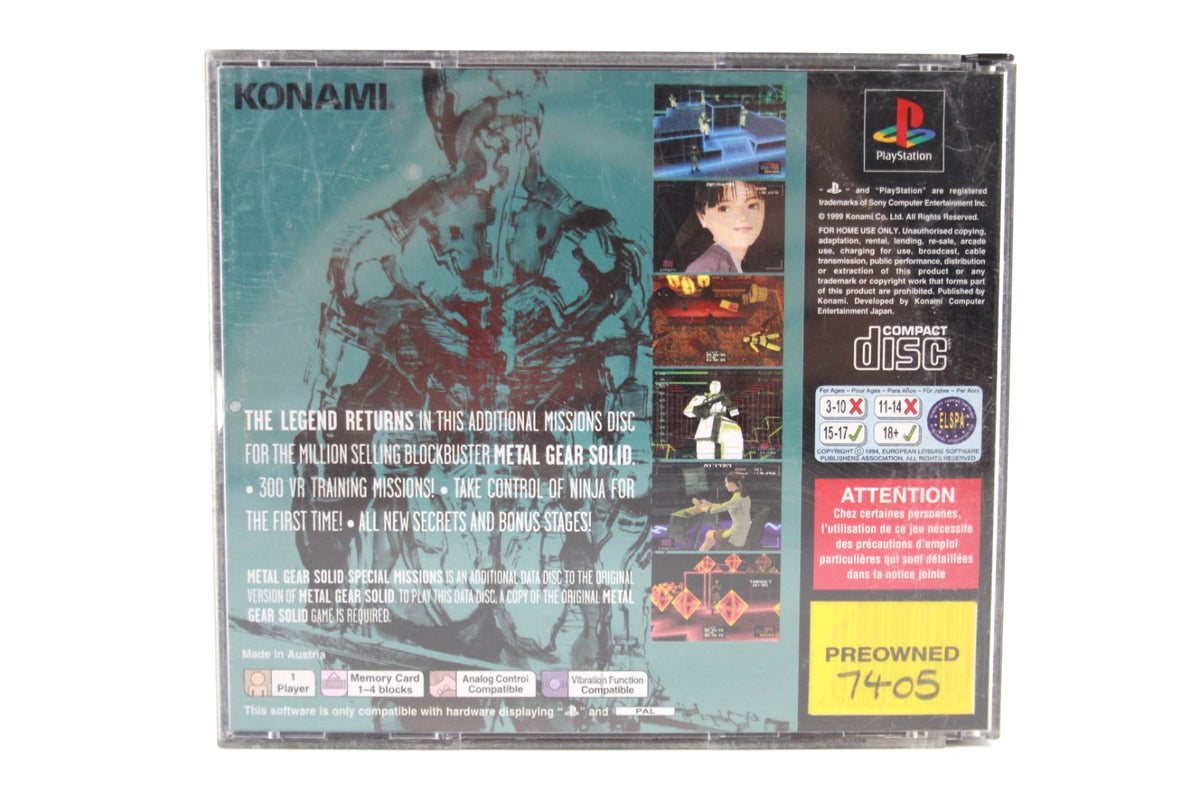 Metal Gear Solid: Special Missions - PlayStation (PS1) [PAL] - WITH WARRANTY