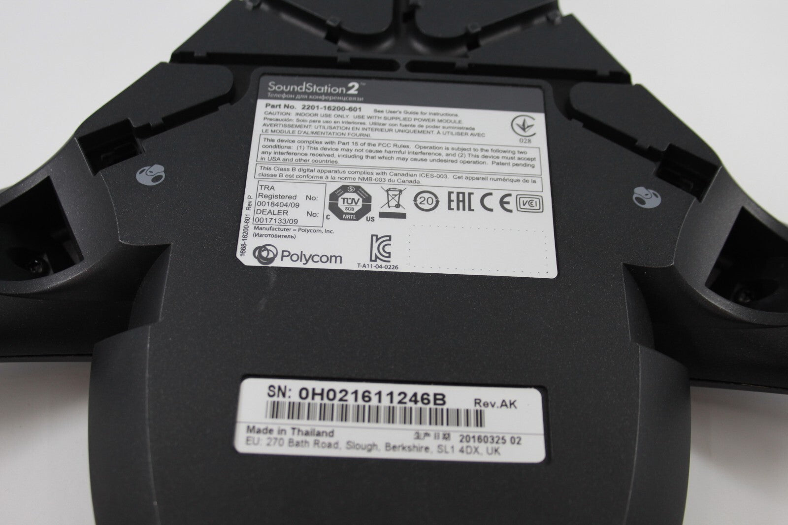 Polycom SoundStation2 Conference Phone Speaker PN: 2201-16200-601 SEE DESCRIPT