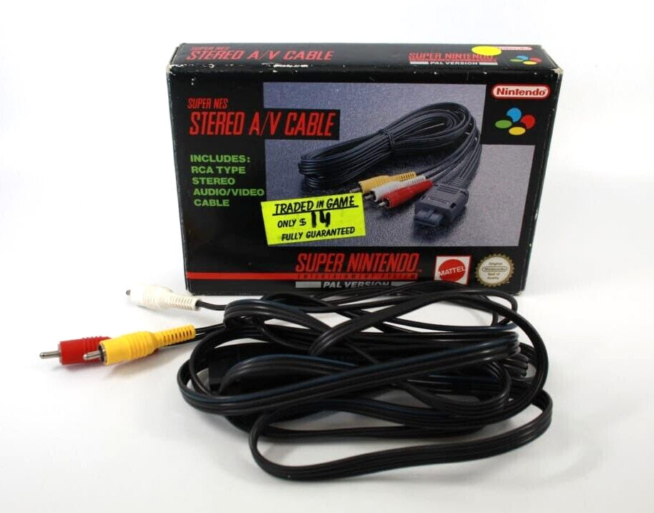 Super NES Stereo A/V Cable Boxed (Nintendo SNES) [PAL] WITH WARRANTY