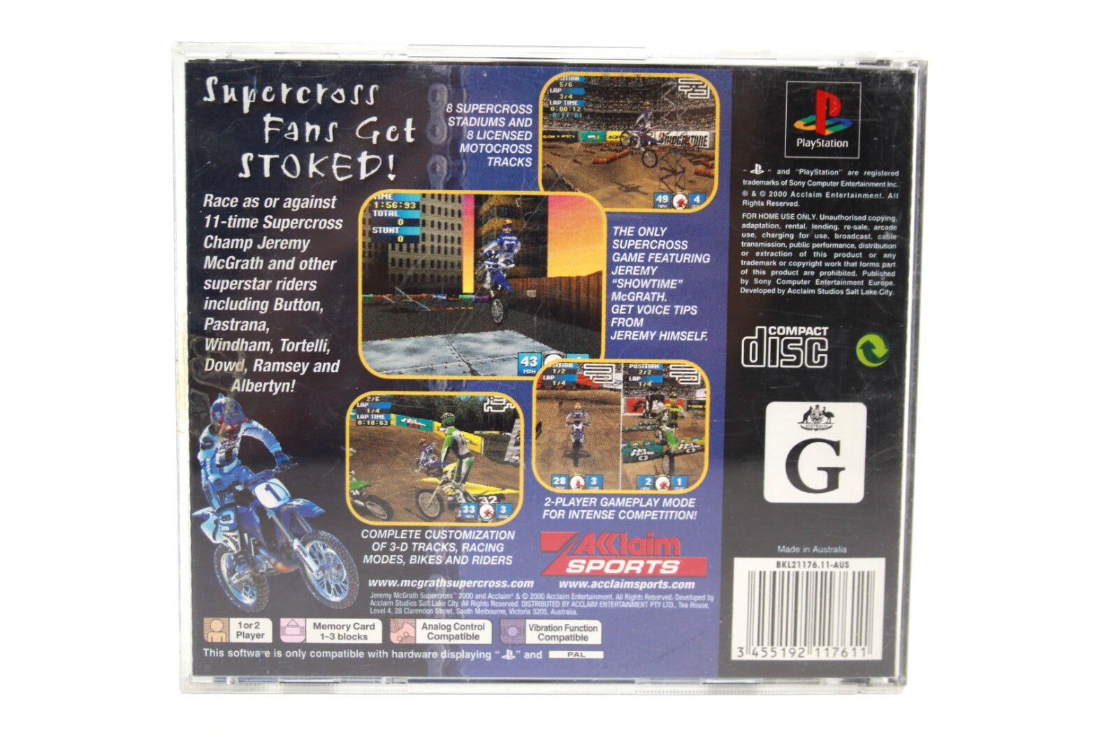 Jeremy McGrath Super Cross 2000 - PlayStation 1 (PS1) [PAL] - WITH WARRANTY