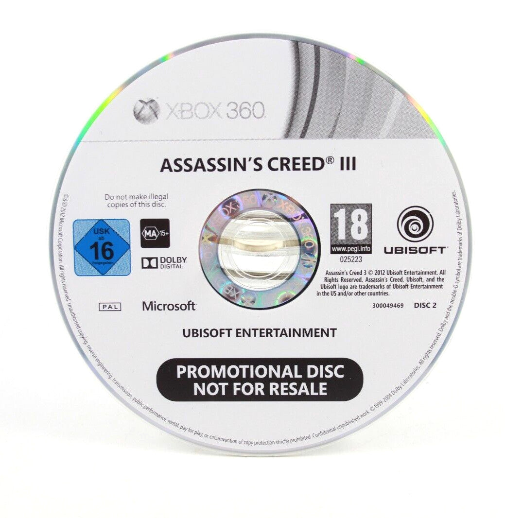 Assassin’s Creed 3 III Promotional [DISC ONLY] - Xbox 360 [PAL] - WITH WARRANTY