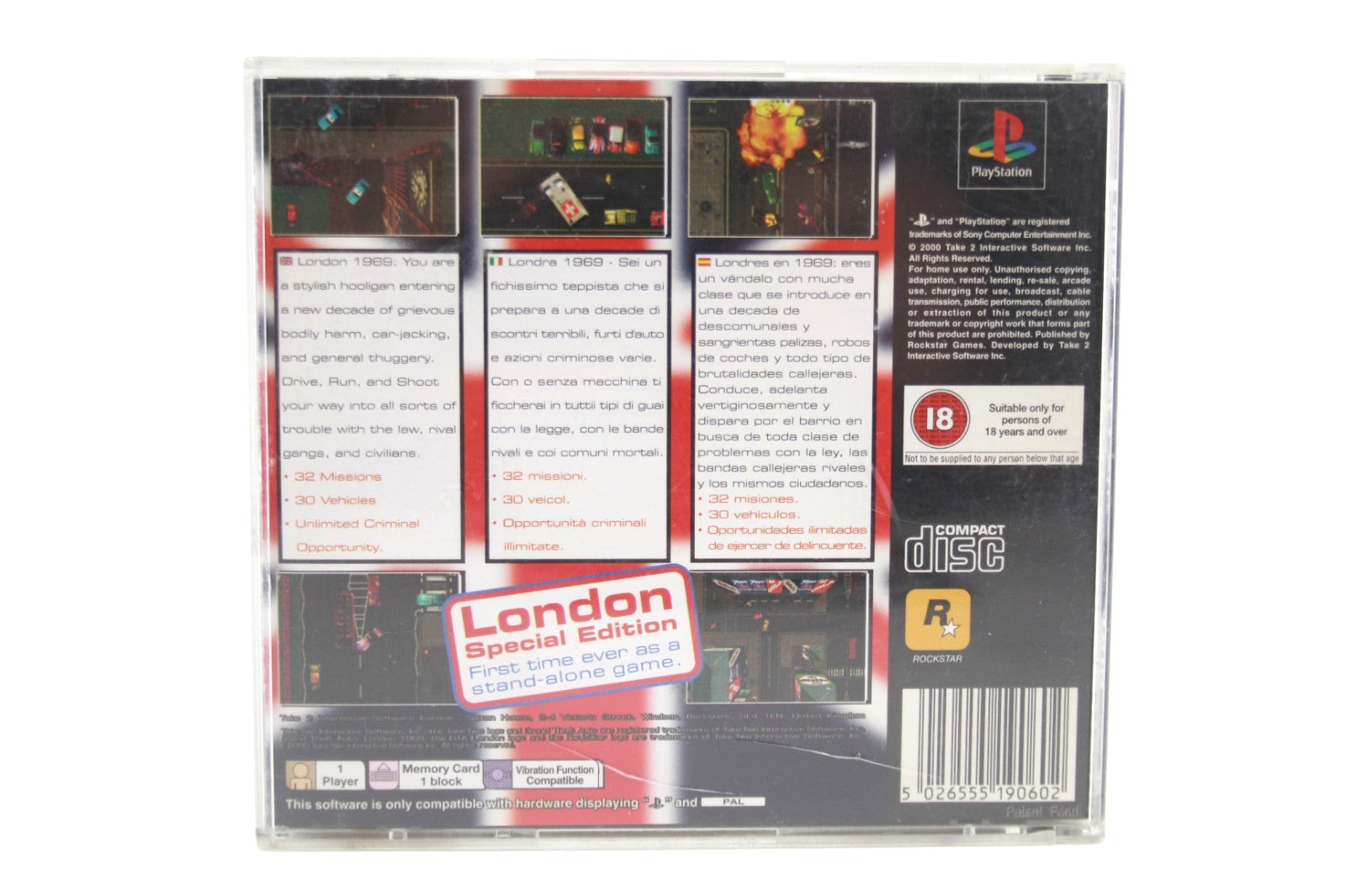 Grand Theft Auto London Special Edition + Manual/Map - PlayStation 1 (PS1)