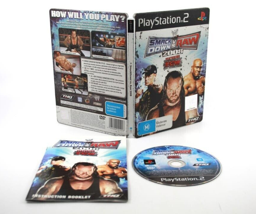 WWE Smackdown vs Raw 2008 Steelbook PS2 [PAL] - WITH WARRANTY