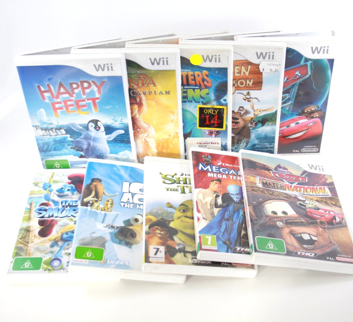 x10 Disney/Pixar/Dreamworks Nintendo Wii Video Game Bundle Lot (10 Games)