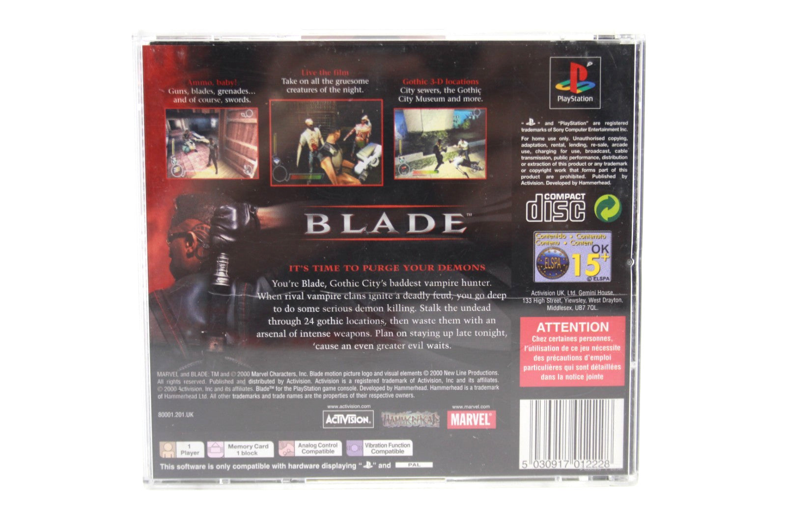 Blade - PlayStation (PS1) [PAL] - WITH WARRANTY
