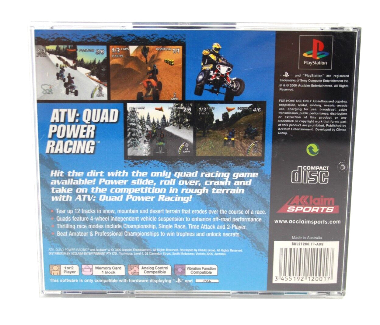 ATV: Quad Power Racing - PlayStation 1 (PS1) [PAL] - WITH WARRANTY