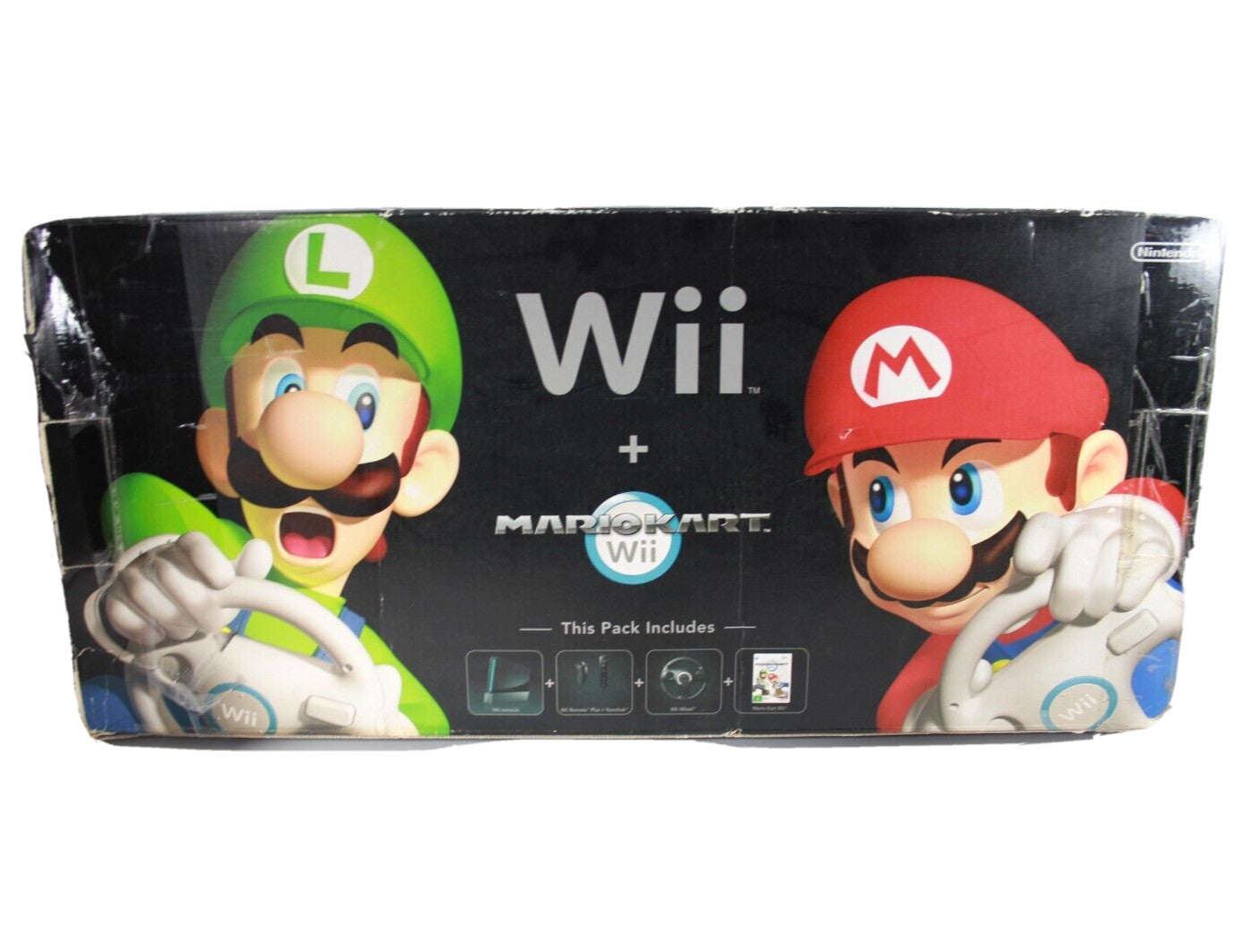 Nintendo Wii (Black) Mario Kart Wii Bundle **BOX ONLY**