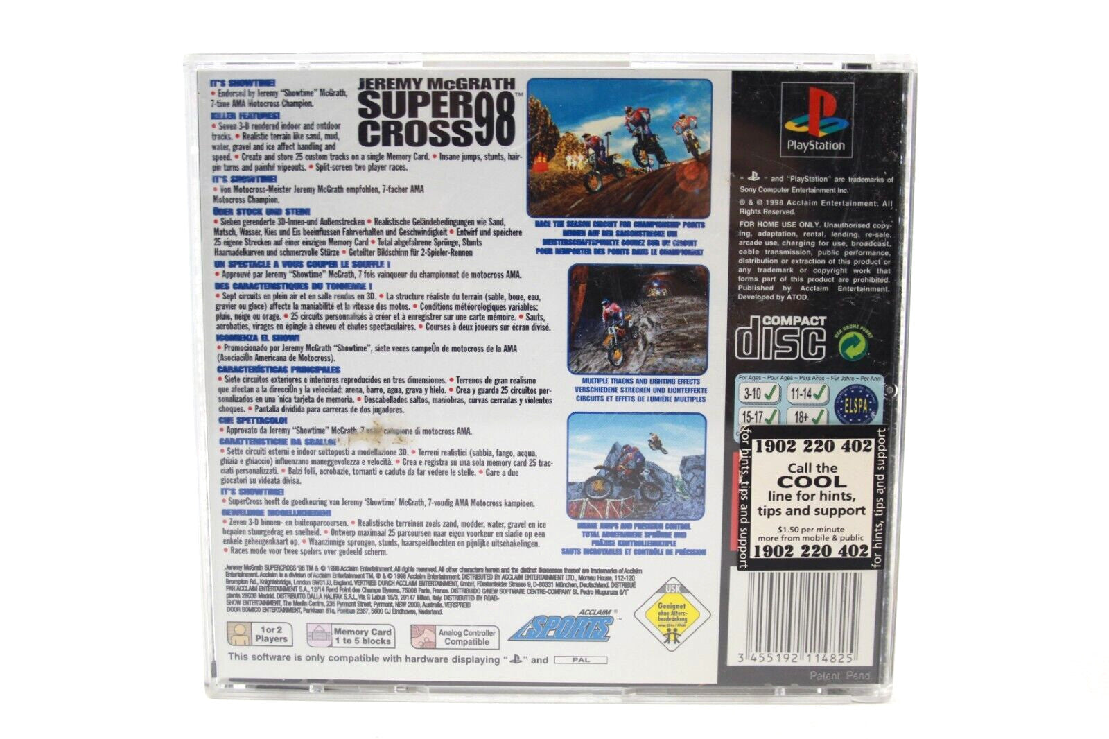 Jeremy McGrath Super Cross 98 - PlayStation 1 (PS1) [PAL] - WITH WARRANTY