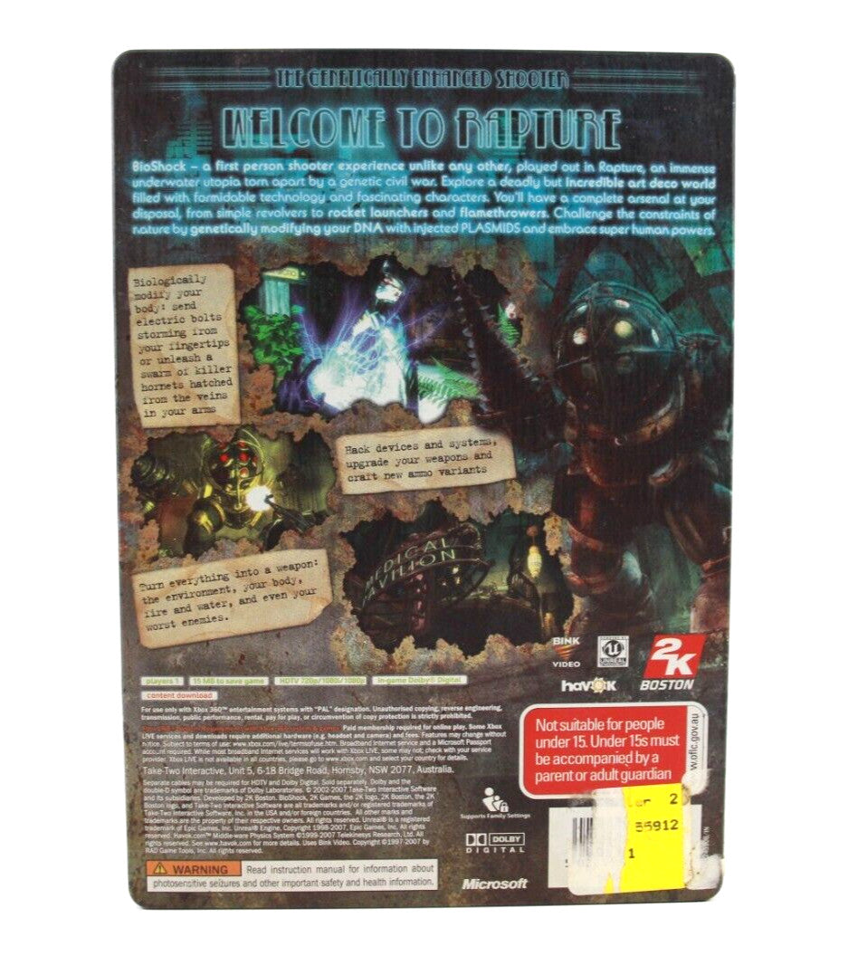 BioShock [Limited Edition Steel Book] - Xbox 360 [PAL] - WITH WARRANTY